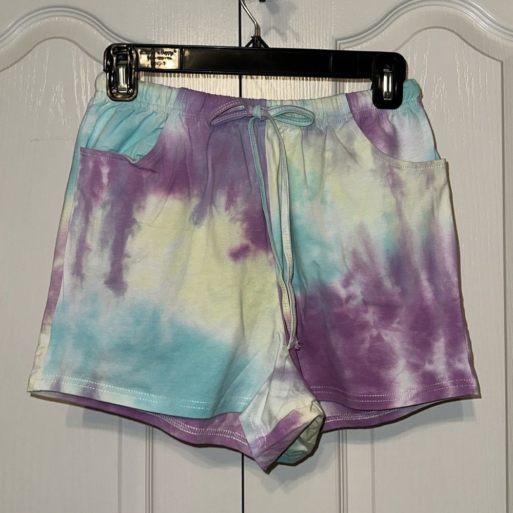 Tie-Dye Short Pajama Set - Pastel Blue & Purple - Unbranded - Picture 5 of 16